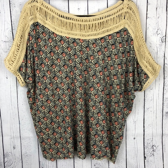 Free People Tops - 🚫sold eBay🚫 Free People • Crochet Contrast Shirt